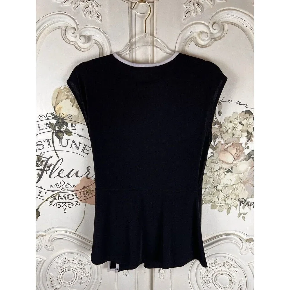 Michael Kors Top Black White Size M NWT $98